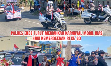 Polres-Ende-Turut-Meriahkan-Karnaval-Mobil-Hias-Hari-Kemerdekaan-RI-ke-80