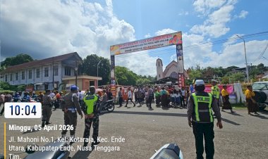Pastikan-Keamanan-Ibadah-Minggu-Paskah,-Kabag-Ops-Polres-Ende-Pantau-Langsung-Personel-di-Lapangan