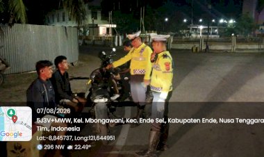 Ciptakan-Kamseltibcarlantas-di-Jalan,-Satlantas-Polres-Ende-Polda-NTT-Siris-Jalanan-Lewat-Patroli-Blue-Light