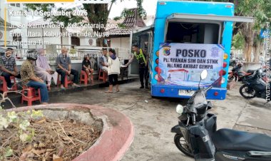 Wujud-Kepedulian-Pasca-Gempa,-Polres-Ende-Polda-NTT-Buka-Posko-Layanan-SIM-dan-STNK-Gratis-untuk-Warga-Terdampak