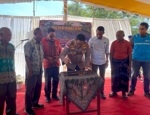 Perkuat Keamanan Laut, Kapolres Ende Resmikan Pos Pol Airud di Desa Keliwumbu Kecamatan Maurole