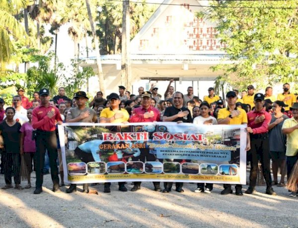 Polda NTT Gelar Bhakti Sosial di Wisata Pantai Lasiana, Wujudkan Gerakan ASRI Bersama Masyarakat
