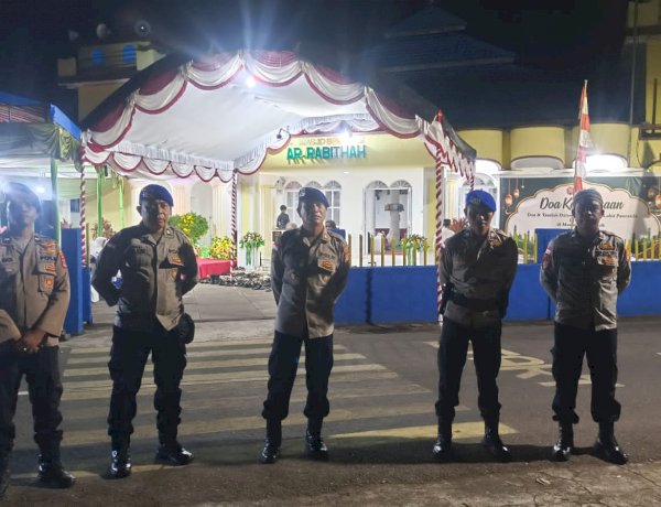 Personel Polres Ende Polda NTT Kawal Khidmatnya Doa Kebangsaan dan Tausiah Malam Peringatan Hari Lahir Pancasila