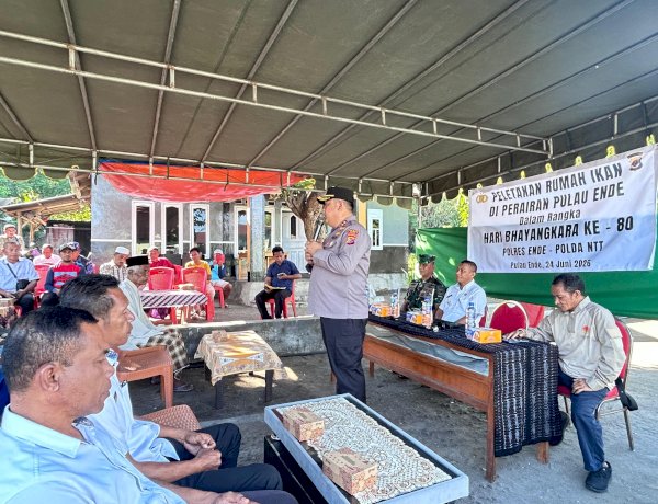 ​Sambut Hari Bhayangkara ke-80, Polres Ende Polda NTT Gelar Aksi Nyata Peletakan Rumah Ikan di Pulau Ende