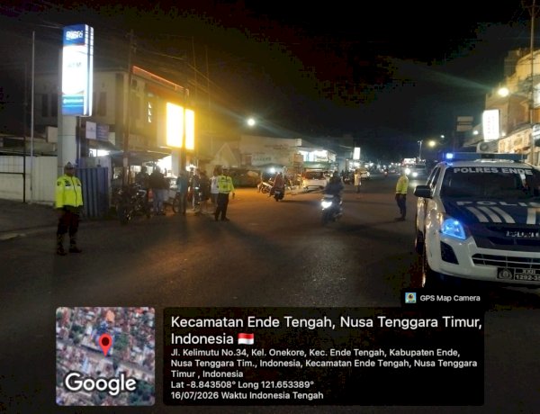 Cegah Balap Liar dan Laka Lantas, Satlantas Polres Ende Intensifkan Patroli Blue Light Malam Hari