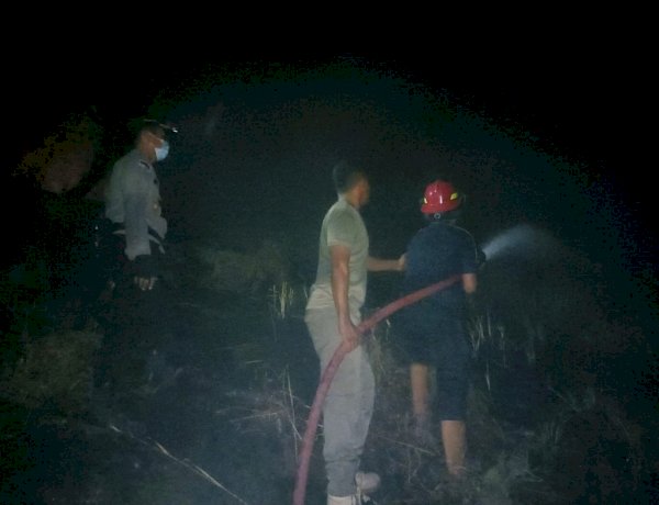 Respon Cepat Polsek Ende dan Damkar Padamkan Titik Api di Bukit Embu Misi