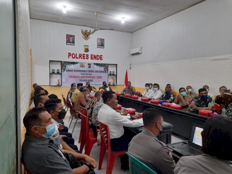 Polres Ende Gelar Rapat Koordinasi Lintas Sektoral Dalam Rangka Operasi Lilin Ranakah 2021