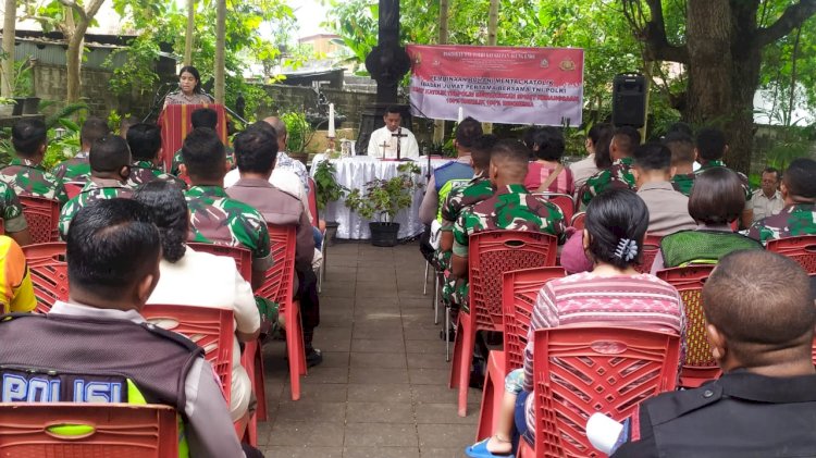 Pembinaan Rohani Mental Katolik Ibadah Jumat Pertama Bersama TNI-POLRI
