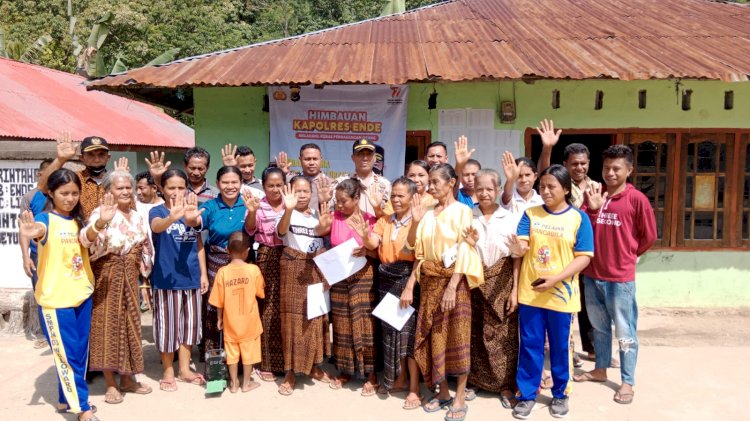 Kapolsek Lio Timur Sampaikan Pesan Kamtibmas Terkait TPPO Di Desa Detupera Kecamatan Lio Timur