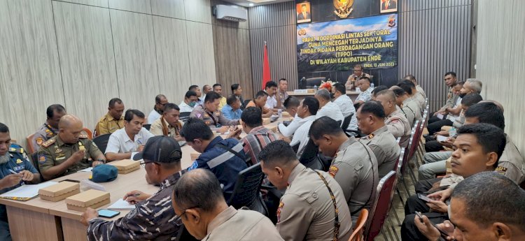 Cegah TPPO di Wilayah Kabupaten Ende, Polres Ende Gelar Rapat Koordinasi Lintas Sektoral