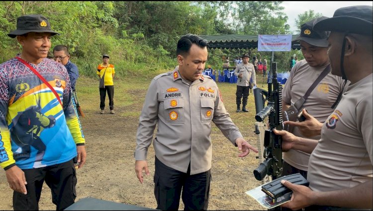 Sambut HUT Bhayangkara ke-77, Polres Ende Gelar Lomba Menembak Antar Anggota TNI-Polri