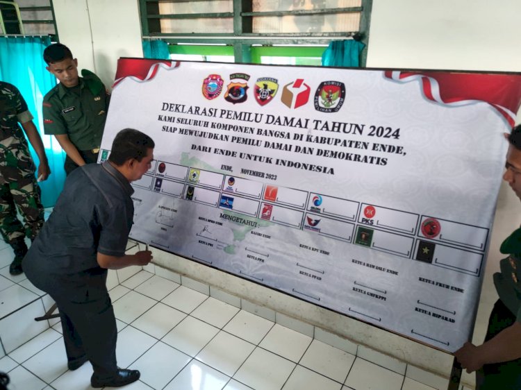 Kapolres Ende Sampaikan Pesan Kamtibmas Di Acara Deklarasi Pemilu Damai Tahun 2024 Tingkat Kabupaten Ende