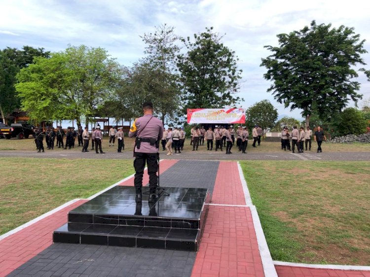 130 Personel OMB Turangga Polres Ende diTurunkan Untuk Amankan Kegiatan Kampanye Capres No.3