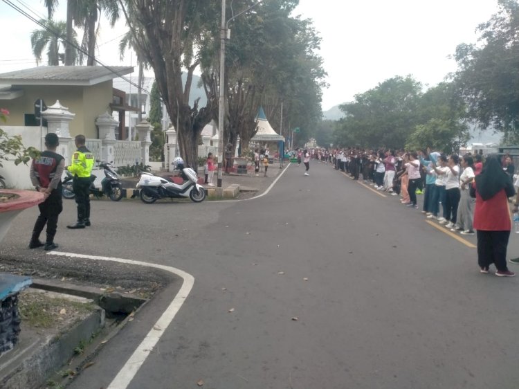 Polres Ende Amankan Kegiatan Car Free Day di Jalan Soekarno Ende