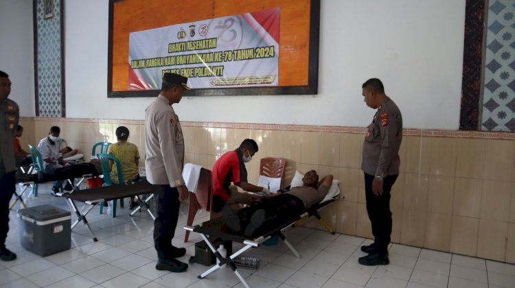 Sambut Hari Bhayangkara ke-78, Polres Ende Adakan Bhakti Kesehatan Donor Darah