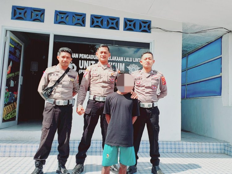 Proses Penyidikan, Unit Gakum Satlantas Polres Ende Menangkap RL dalam Kasus Laka Lantas di Jalan Flores Desa Nanganesa Ndona