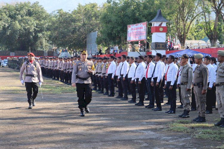 Polres Ende Laksanakan Apel Gelar Pasukan Operasi Mantap Praja 2024 Sebagai Kesiapan Pengamanan Pilkada 2024