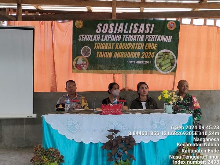 Kapolsek Ndona Menjadi Narasumber Pada Acara Sosialisasi Kegiatan Sekolah Lapang Tematik Tingkat Kabupaten Ende Tahun Anggaran 2024