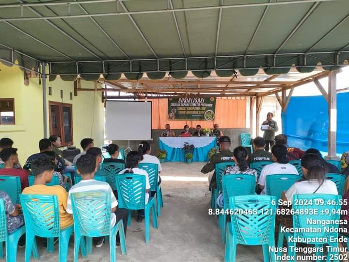 Kapolsek Ndona Menjadi Narasumber Pada Acara Sosialisasi Kegiatan Sekolah Lapang Tematik Tingkat Kabupaten Ende Tahun Anggaran 2024