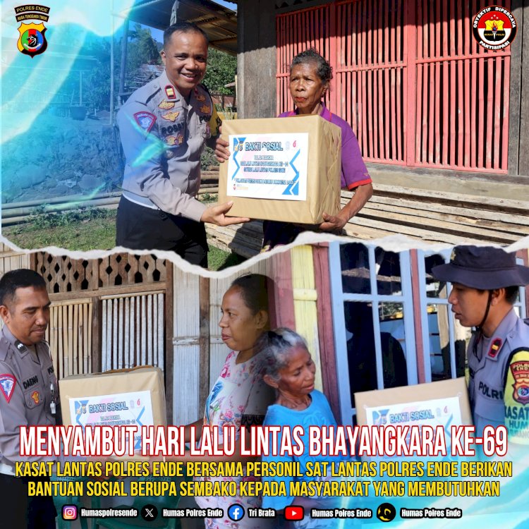 Kasat Lantas Polres Ende Pimpin Kegiatan Bakti Sosial Di Dusun Nua Raja Desa Manulondo