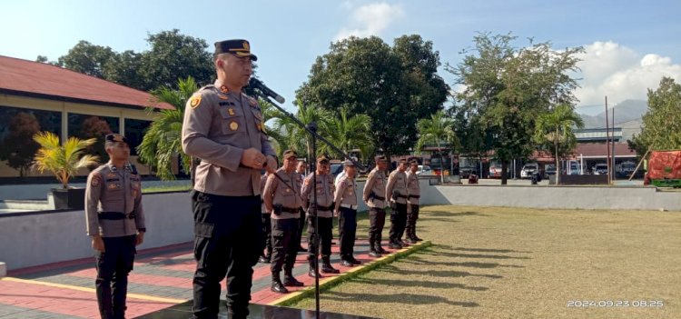 Apel Jam Pimpinan, Kapolres Ende Tekankan Jaga Netralitas Serta Pedomani Tri Brata Dan Catur Prasetya