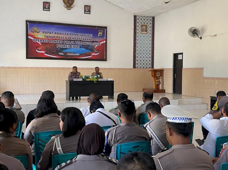 Polres Ende Adakan Anev Tahap Pasca Pendaftaran Dalam Ops Mantap Praja Turangga 2024