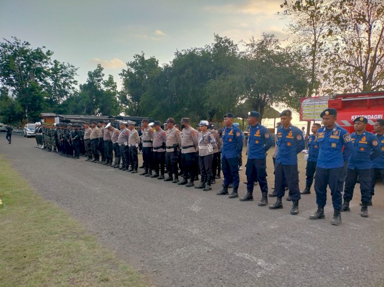 Pastikan Kesiapan Dan Keamanan Tahapan Pemilukada, Polres Ende Laksanakan Patroli Gabungan Berskala Besar