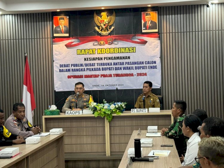 Pastikan Keamanan Pelaksanaan Debat Publik, Polres Ende Laksanakan Rapat Koordinasi Lintas Sektoral