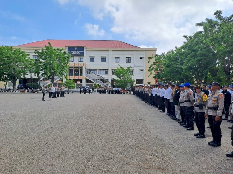 96 Personel BKO Polda NTT Digerkkan ke Polres Flores Timur untuk Penanganan Konflik di Adonara Barat