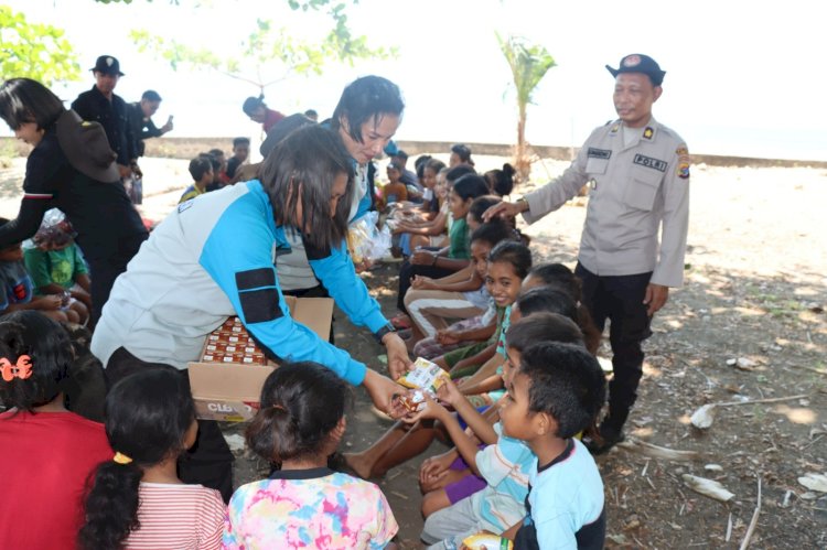 Polwan Polres Flotim Gelar Trauma Healing untuk Anak-Anak Korban Bentrokan di Adonara Barat