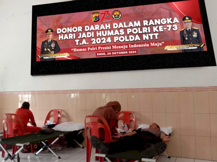 Sambut Hari Jadi Humas Polri Ke-73, Polres Ende Gelar Donor Darah