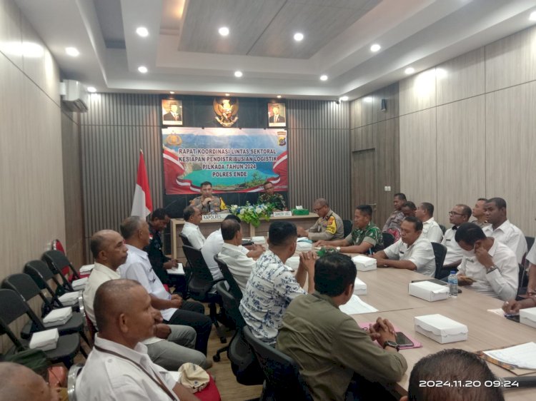 Kapolres Ende Pimpin Rapat Koordinasi Lintas Sektoral Persiapan Pendistribusian Logistik Pilkada Kabupaten Ende