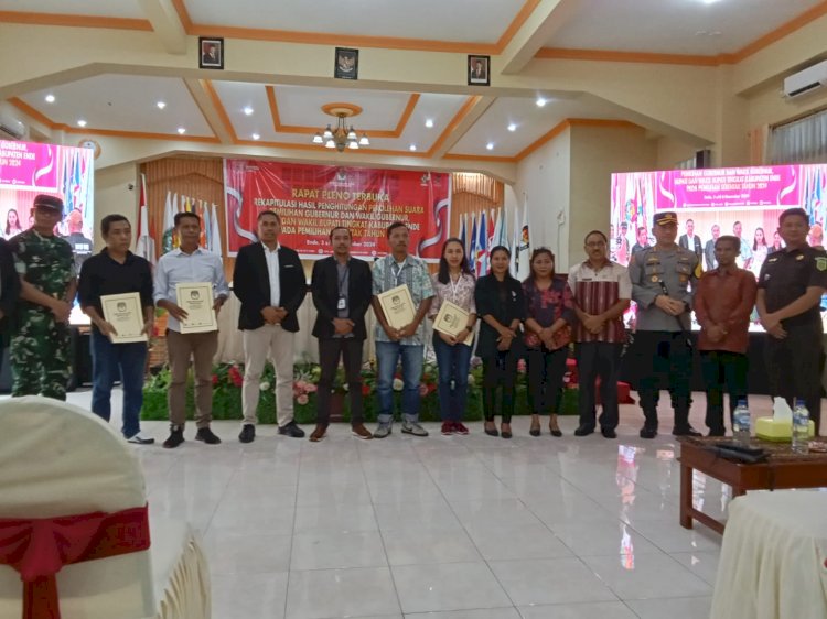 Rapat Pleno Terbuka Rekapitulasi Penghitungan Perolehan Suara Pilkada Serentak 2024 Tingkat Kabupaten Ende Berakhir, Seluruh Rangkaian Berjalan Aman Dan Lancar