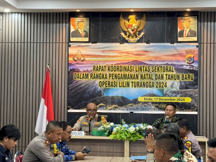 Polres Ende Gelar Rapat Koordinasi Lintas Sektoral Persiapan Pengamanan Natal 2024 dan Tahun Baru 2025 di Kabupaten Ende