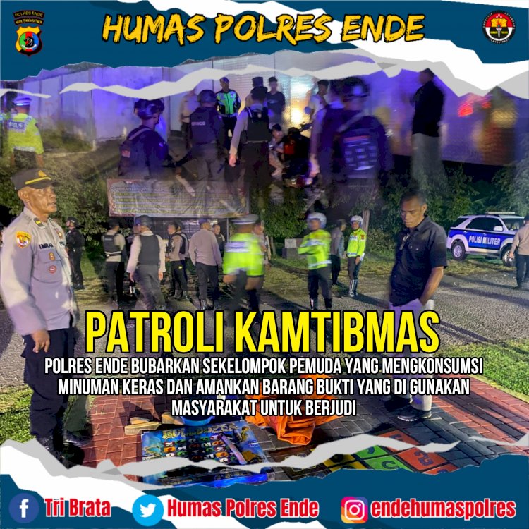 Tim Patroli Gabungan Polres Ende Berhasil Tertibkan Judi Bola Guling, Sejumlah Barang Bukti Berhasil Diamankan