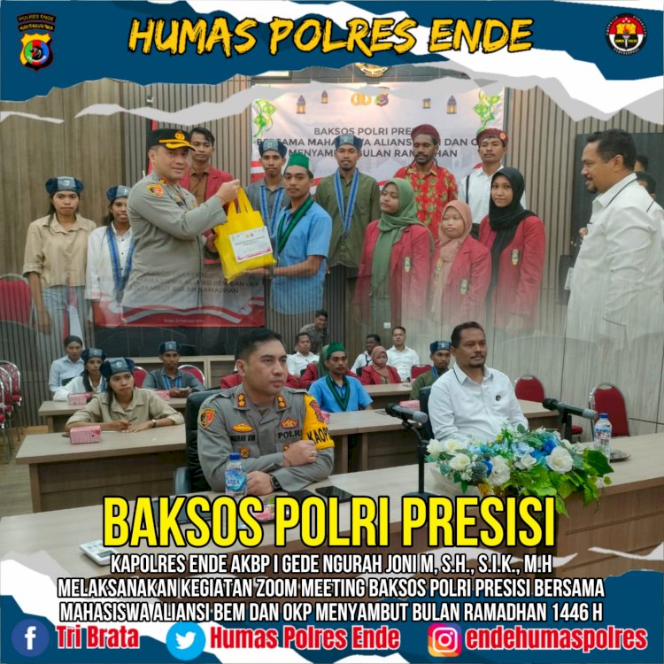 Sambut Bulan Suci Ramadhan, Polres Ende Gelar Bakti Sosial Polri Presisi Bersama Mahasiswa