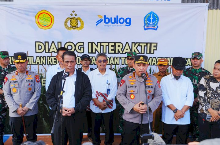 Kapolri-Mentan Tinjau Gudang Bulog Tanete, Cek Kesiapan Tampung dan Jaga Kualitas Pangan