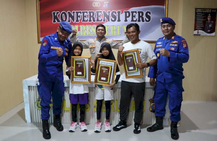 Dukung Pelajar di Dunia Olahraga, Polres Seruyan Beri Penghargaan 2 Atlet Muda Berprestasi
