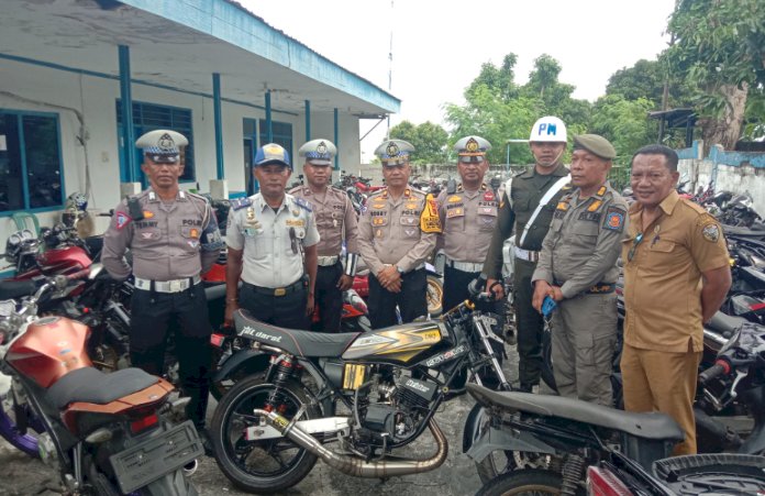 Sinergi Satgas Kamseltibcar Lantas Dengan Instansi Terkait, Puluhan Kendaraan Bermotor Terjaring Operasi