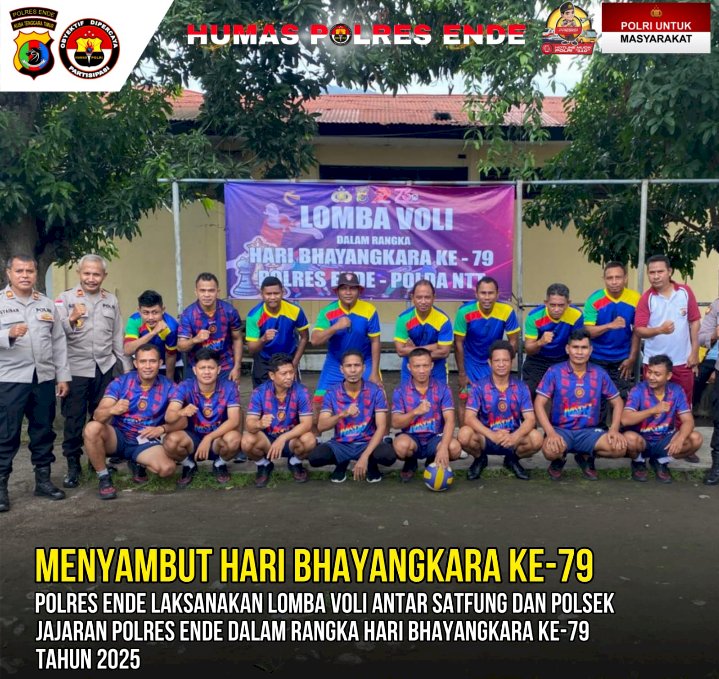Polres Ende Polda NTT Gelar Lomba Voli Sambut Hari Bhayangkara ke-79
