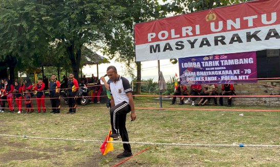 Sambut Hari Bhayangkara ke-79, Polres Ende Polda NTT Gelar Lomba Tarik Tambang
