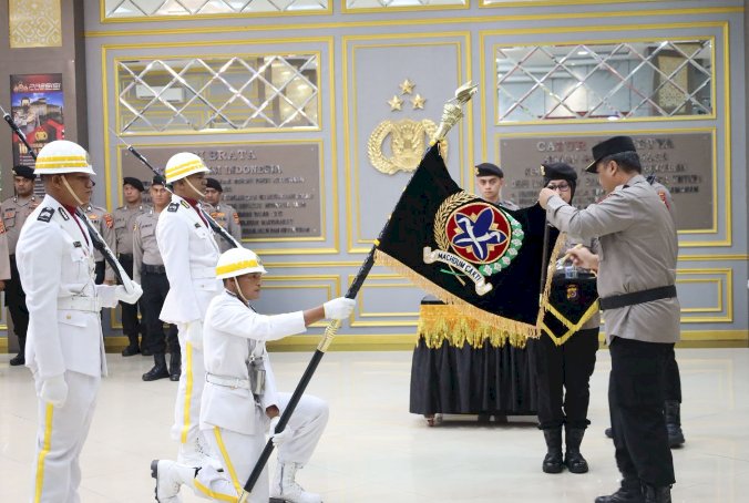 Kapolda Aceh Inspektur Upacara Pemuliaan Nilai-Nilai Tribrata Pataka Polda Aceh, Dalam Rangka Hari Bhayangkara ke 79