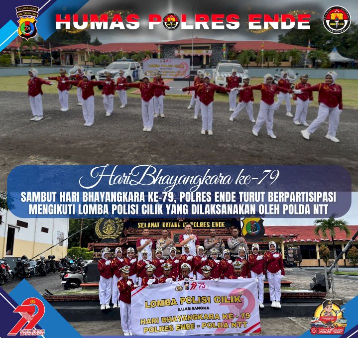 Polres Ende Ikut Sukseskan Lomba Polisi Cilik dalam Rangka Hari Bhayangkara ke-79