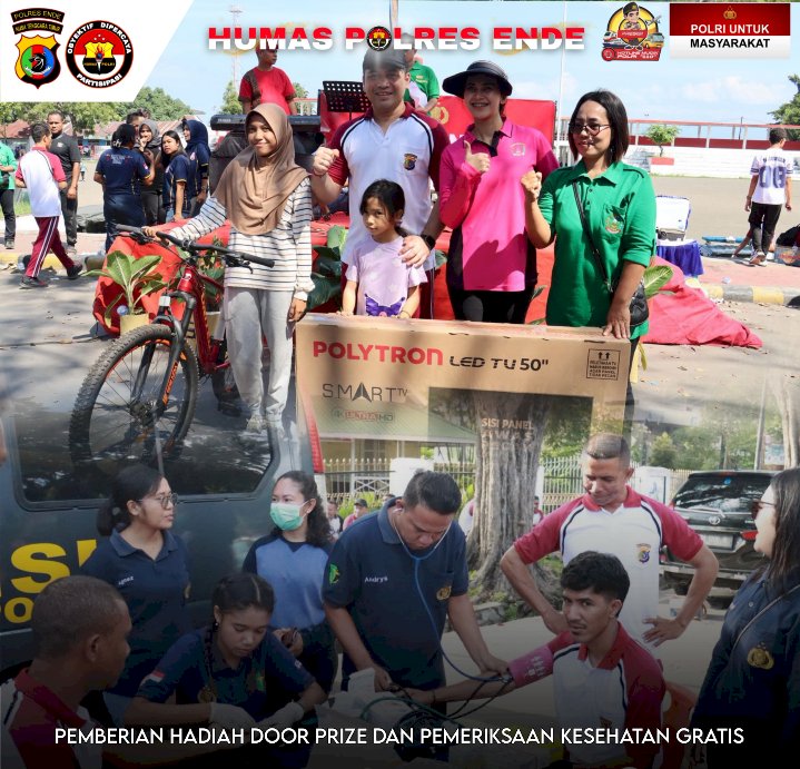 Polres Ende Polda NTT Gelar Car Free Day dan Olahraga Bersama Sambut Hari Bhayangkara ke-79