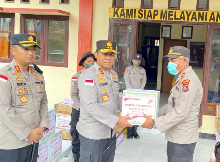 Kapolda NTT Tinjau Polsek Wulanggitang dan Beri Tali Asih untuk Personel Terdampak Erupsi