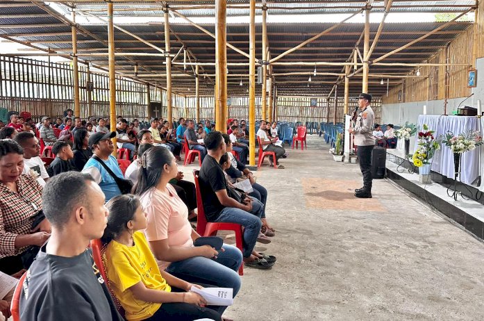 Polsek Ndona Sampaikan Pesan Kamtibmas Terkait Acara Syukuran Penerimaan Komuni Suci Pertama