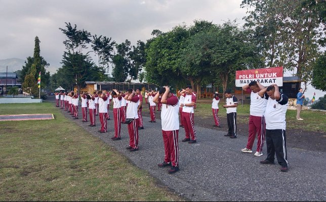 Jaga Kebugaran, Personel Polres Ende Gelar Olahraga Bersama