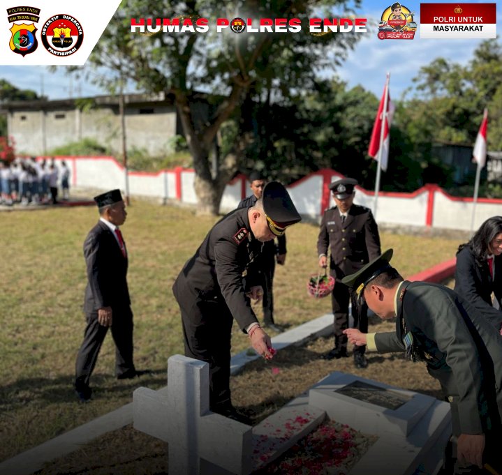 Peringati HUT ke-80 Kemerdekaan RI, Polres Ende Gelar Ziarah di TMP Maribhara