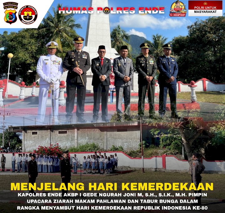 Peringati HUT ke-80 Kemerdekaan RI, Polres Ende Gelar Ziarah di TMP Maribhara