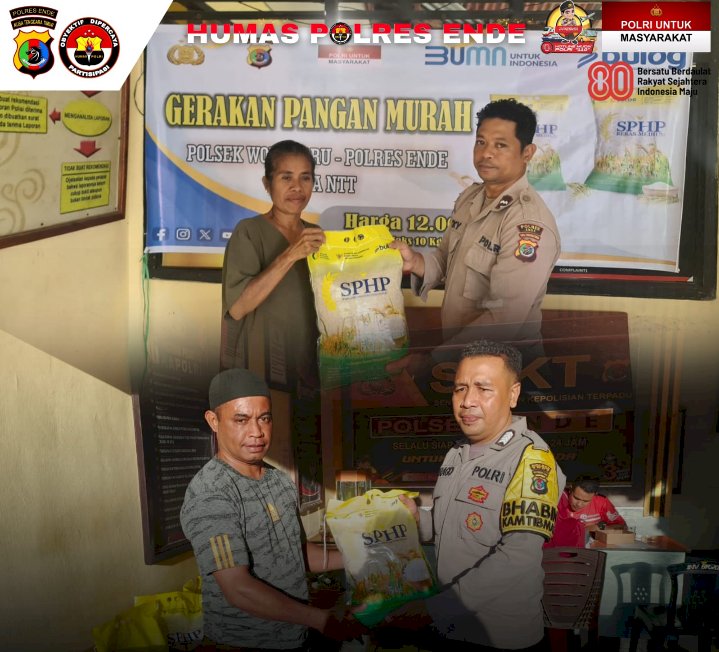 Dalam Sepekan, Polres Ende Salurkan 59 Ton Beras Murah kepada Masyarakat